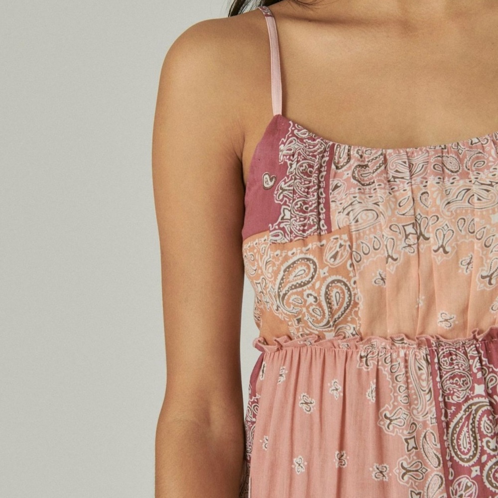 Lucky Brand Pink Patchwork Paisley Maxi Dress - Picture 5 of 5